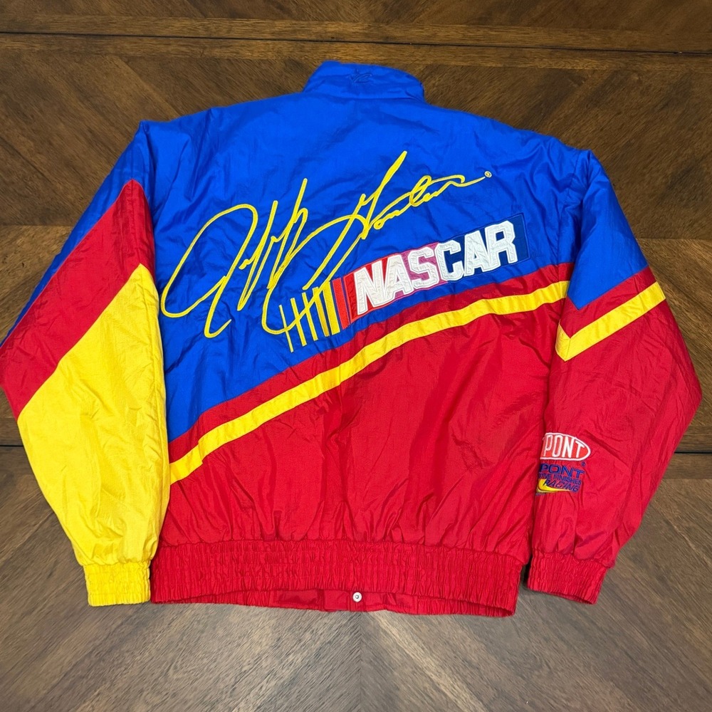 Chase Authentics Jeff Gordon NASCAR Jacket 24 Dupont Vintage Blue Red Yellow M - Picture 2 of 6